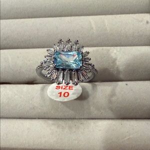 Bomb Party Silver and Blue Gemstone Ring